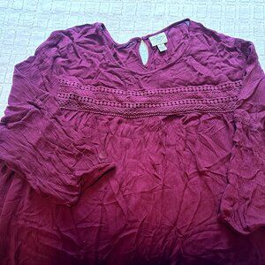 Vintage Boho Crinkle Gauze Plus Size Shirt